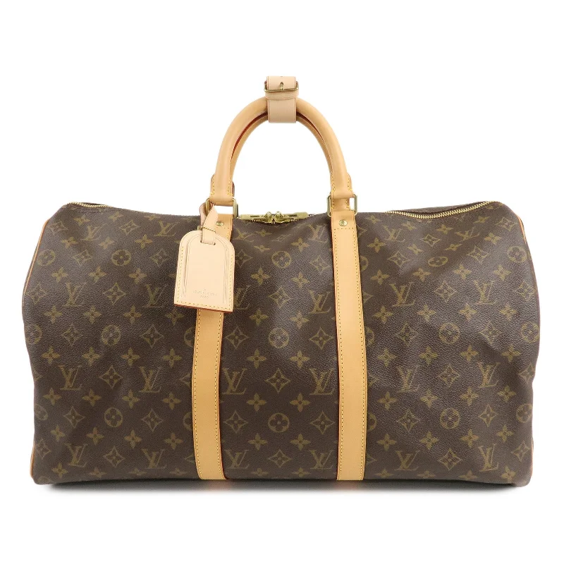 Louis Vuitton crossbody bags with adjustable shoulder straps for comfortLouis Vuitton Monogram Keep All 50 Boston Bag Brown M41426