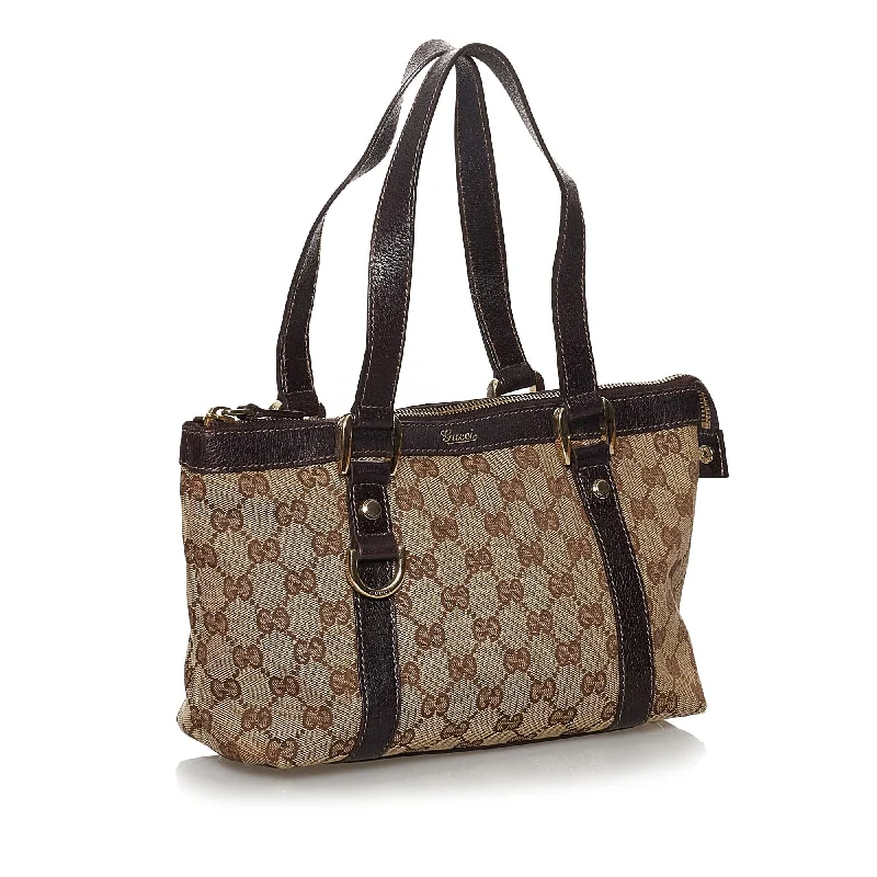 Women Gucci bags with a detachable mobile phone holderGucci GG Canvas Abbey D-Ring Handbag (29791)