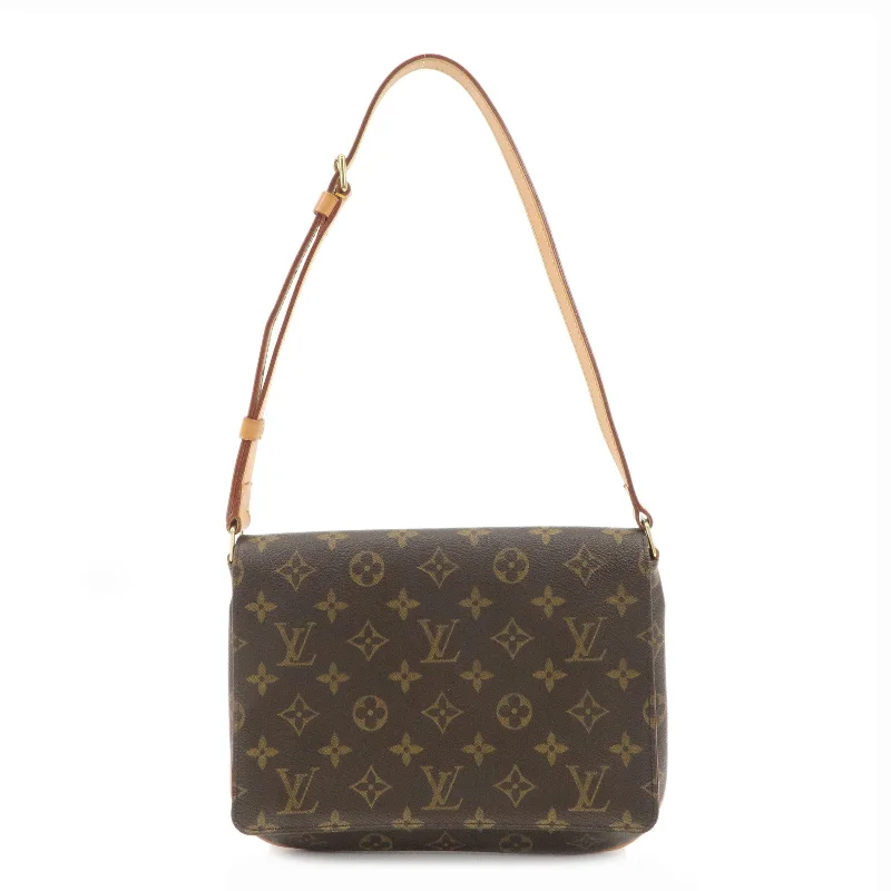 Louis Vuitton tote bags with a printed LV logo on the front for brand visibilityLouis Vuitton Monogram Musette Tango Short Shoulder Bag M51257