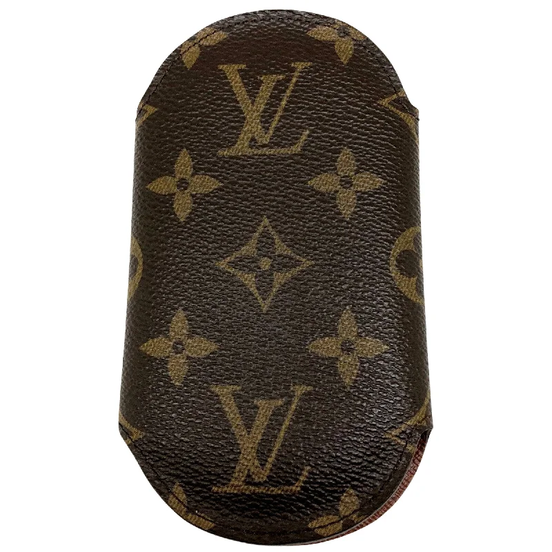 Louis Vuitton bags with a detachable mirror inside for on - the - go touch - upsLouis Vuitton Brown Canvas Porte cles wallet accessories