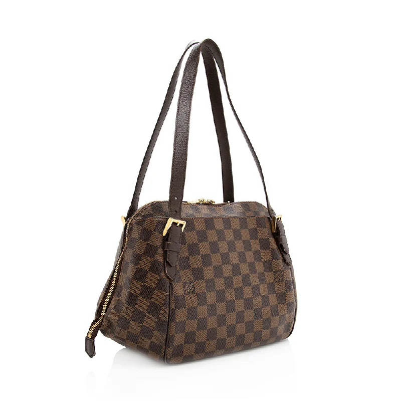 Louis Vuitton bags with a detachable mirror inside for on - the - go touch - upsLouis Vuitton Damier Ebene Belem MM Shoulder Bag (20154)