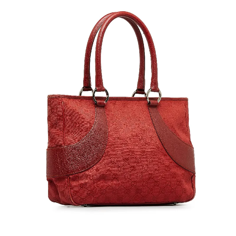 Women Gucci crossbody bags in a bold red colorGucci GG Canvas Tote Bag (SHG-3VdzO6)