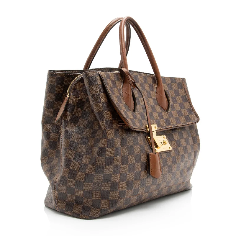 Louis Vuitton handbags with a back - zip pocket for storing valuablesLouis Vuitton Damier Ebene Ascot Satchel (wRUnhv)