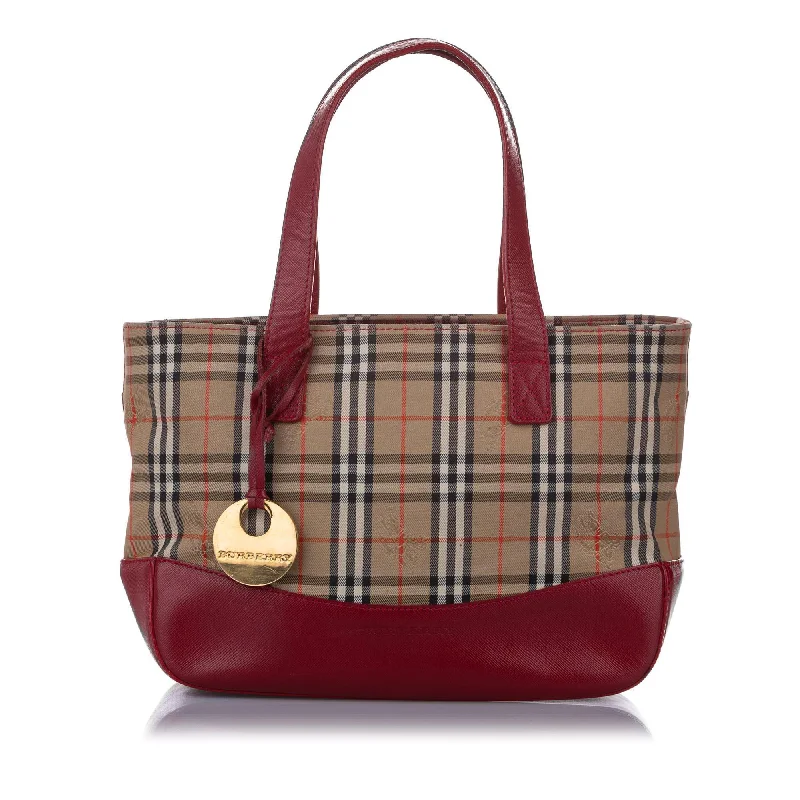 Faux Fur Trimmed Burberry Bags for WinterBurberry Haymarket Check Canvas Tote Bag (SHG-14780)