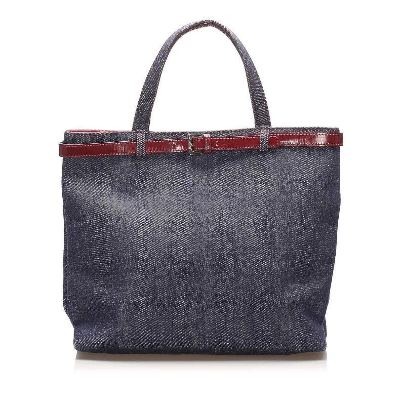 Minimalist Burberry Bags for a Sleek LookBurberry Denim Tote Bag (SHG-15022)