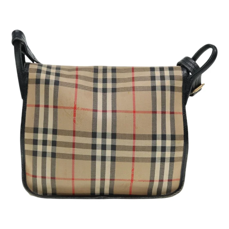 Travel - Approved Burberry Carry - on BagsBURBERRYSs Nova Check Shoulder Bag Canvas Leather Beige Black gold  yk14273