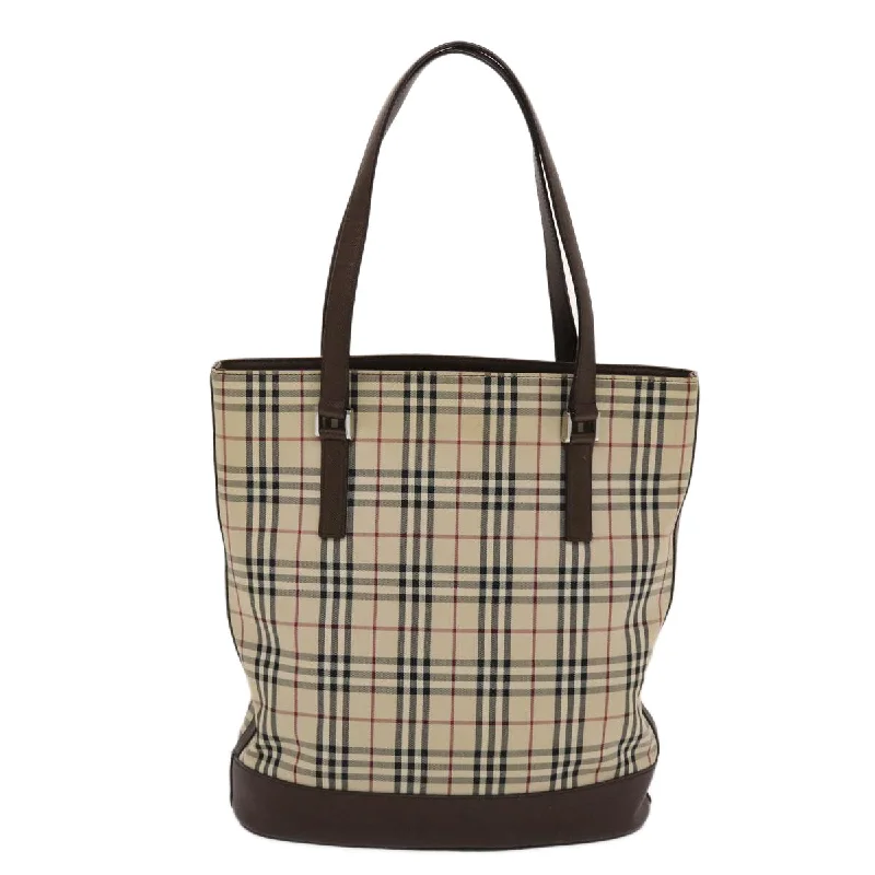 Durable Burberry Canvas Bags for Everyday UseBURBERRYSs Nova Check Tote Bag Canvas Leather Beige Brown  49087