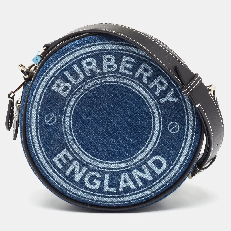 Pattern - Mixing Burberry Bags for a Fashion - Forward LookBURBERRY Blue/Black Denim and Leather Louise Round Crossbody Bag