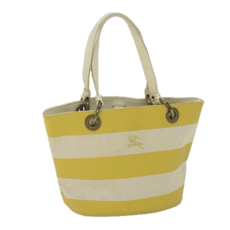 Two - Tone Burberry Bags for a Modern AestheticBURBERRY Blue Label Tote Bag Canvas Yellow Auth bs10173