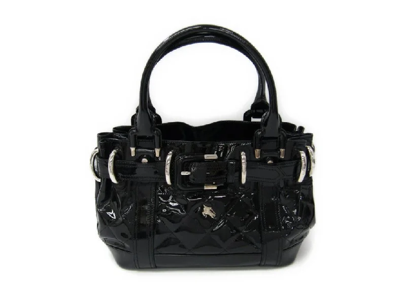 Burberry Bags with Antique - Style HardwareBurberry Black Quilted Patent Leather Beaton Tote (SHA-13766)