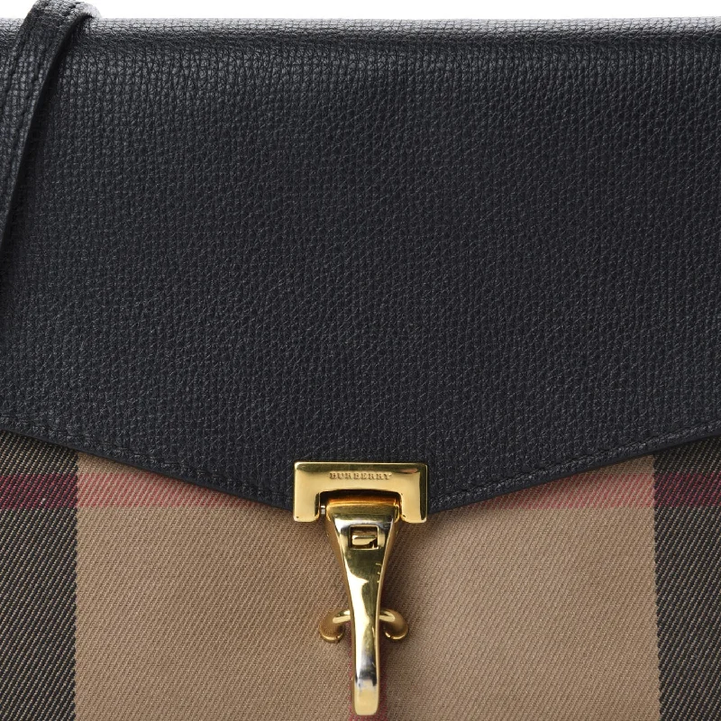 Burberry Bags with Magnetic Closures for Quick AccessBurberry Black Macken Small House Check & Leather Crossbody Bag