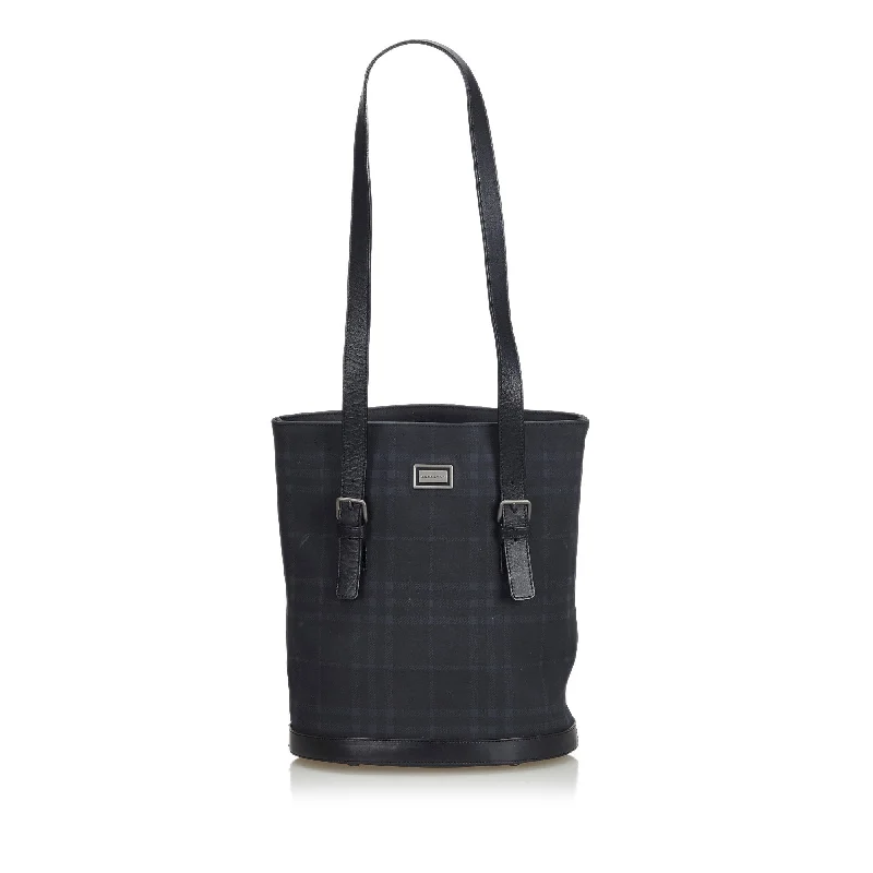 Faux Fur Trimmed Burberry Bags for WinterBurberry Black PVC Plastic Smoke Check Tote Bag United Kingdom