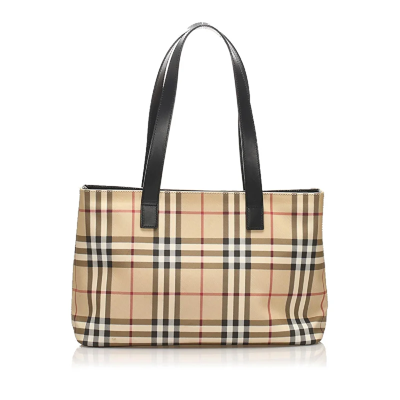 Two - Tone Burberry Bags for a Modern AestheticBurberry House Check Canvas Shoulder Bag (SHG-11703)