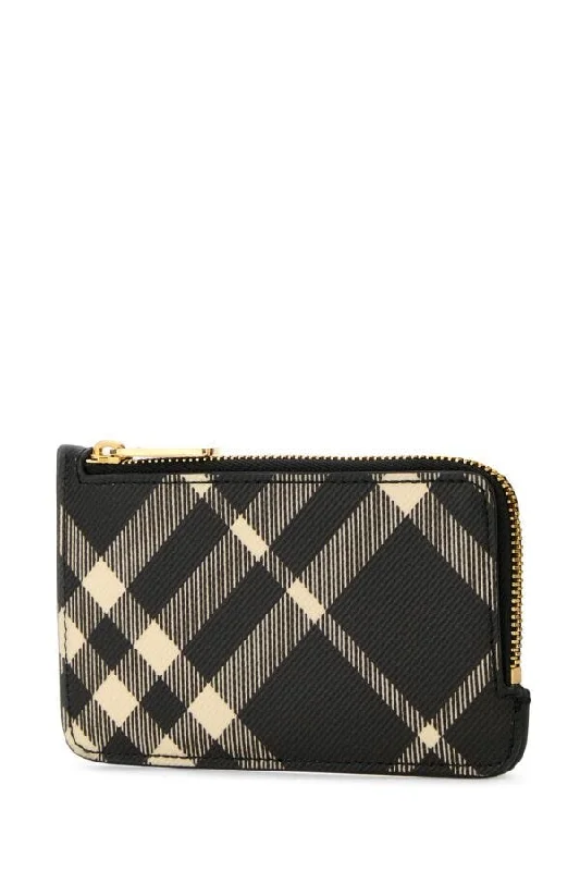 Faux Fur Trimmed Burberry Bags for WinterBurberry Woman Printed Canvas Check Card Holder