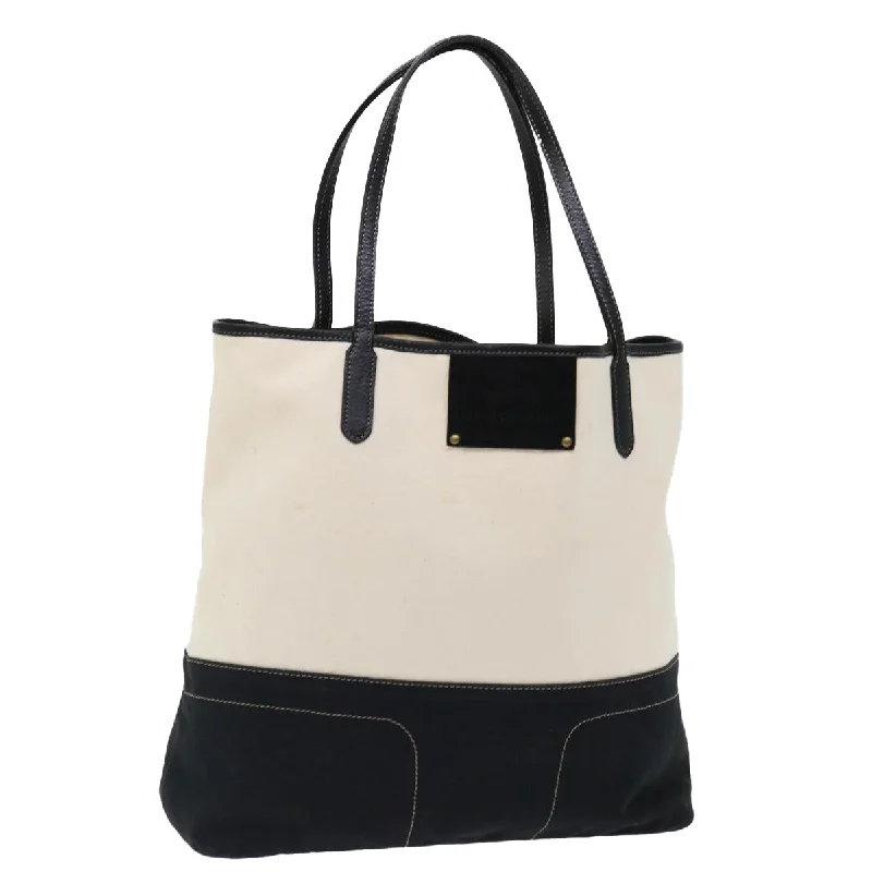 Sporty Burberry Bags for Athletic ActivitiesBURBERRY Blue Label Tote Bag Canvas White Black Auth bs13449