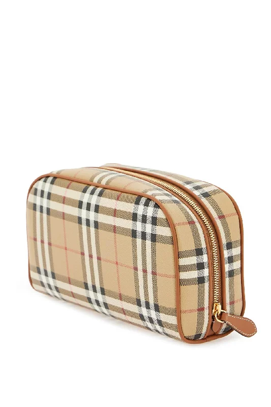 Sporty Burberry Bags for Athletic ActivitiesBurberry Faux Leather Tartan Beauty Case Women