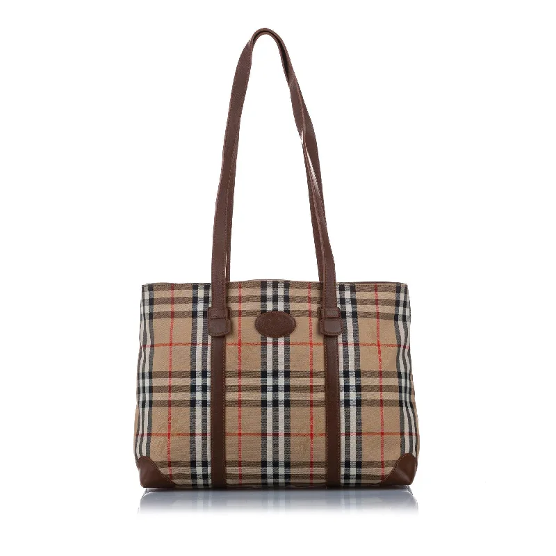 Burberry Bags with Antique - Style HardwareBurberry Haymarket Check Canvas Tote Bag (SHG-15892)