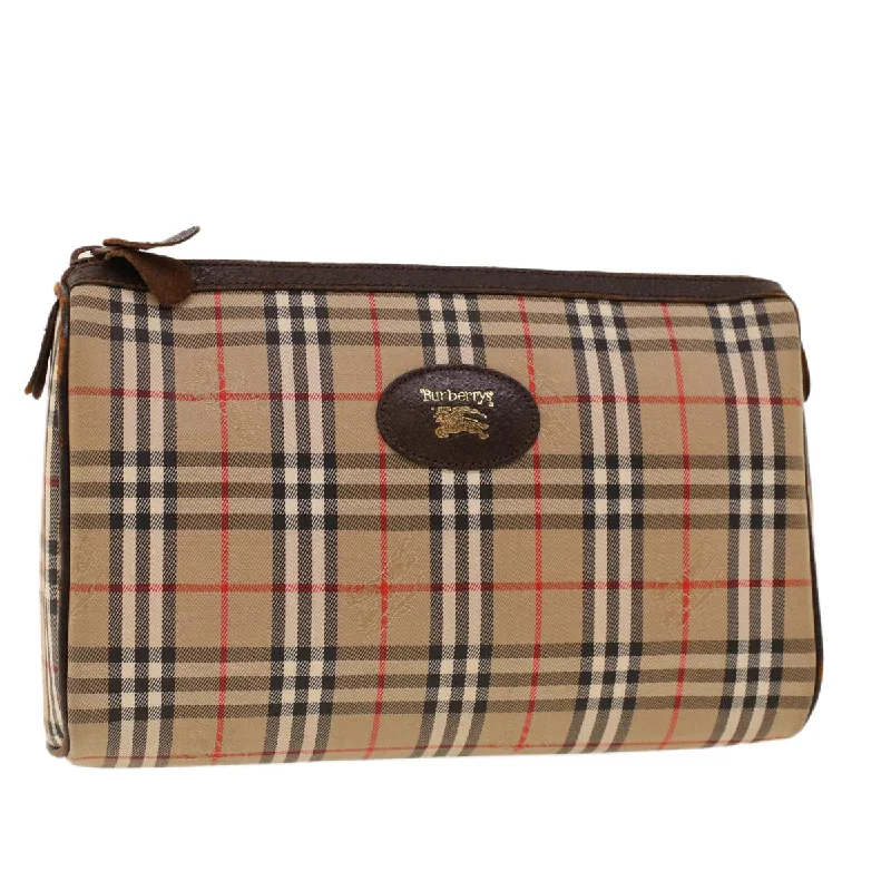 Durable Burberry Canvas Bags for Everyday UseBURBERRYSs Nova Check Clutch Bag Nylon Beige Auth am4307