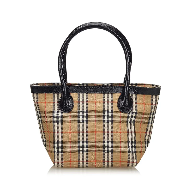 Easy - to - Clean Burberry Bags for Busy LifestylesBurberry Brown Haymarket Check Canvas Handbag United Kingdom