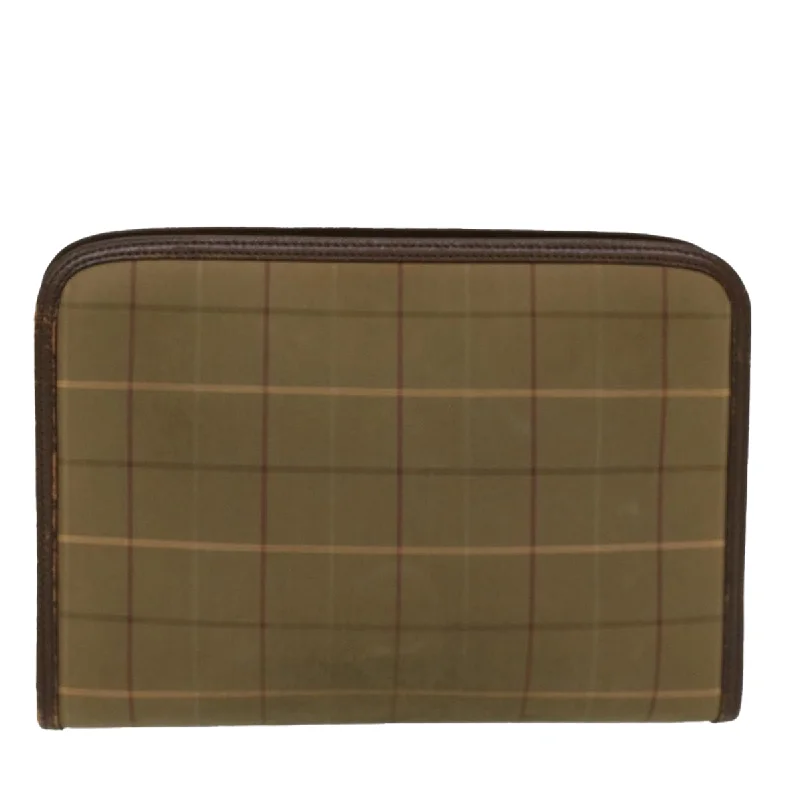 Travel - Approved Burberry Carry - on BagsBURBERRYSs Nova Check Clutch Bag Canvas Leather Khaki Brown  hk820