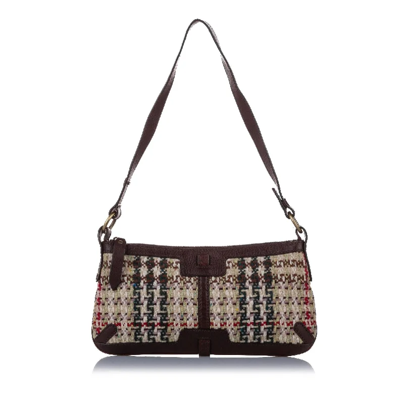 Designer Burberry Bags for Fashion EnthusiastsBurberry House Check Tweed Shoulder Bag (SHG-15322)