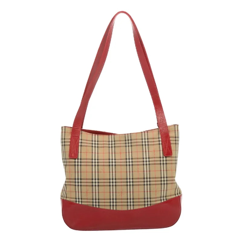 Soft Leather Burberry Duffel Bags for Weekend TripsBURBERRYSs Nova Check Tote Bag Canvas Beige Red  67775