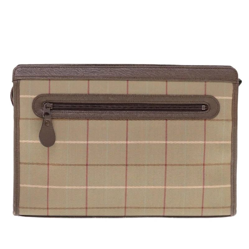 Color - Blocked Burberry Bags for a Bold StatementBURBERRYSs Nova Check Clutch Bag Nylon Canvas Beige  ac2672