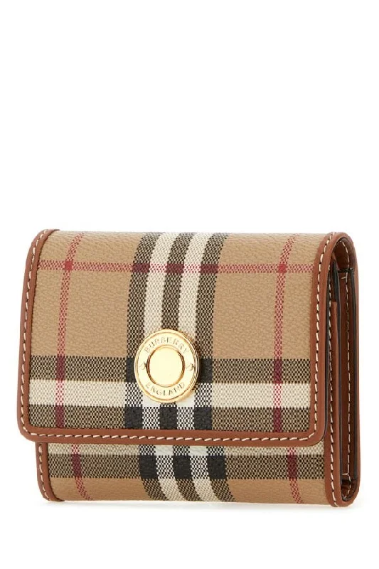 Sporty Burberry Bags for Athletic ActivitiesBurberry Woman Printed Canvas And Leather Small Wallet