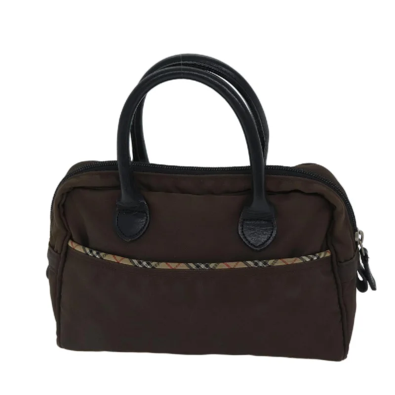 Compact and Portable Burberry Waist BagsBurberry Golf Nova Check Hand Bag Nylon Brown Auth bs13606