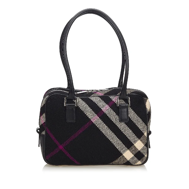 Pattern - Mixing Burberry Bags for a Fashion - Forward LookBurberry Black Wool Fabric Plaid Shoulder Bag United Kingdom