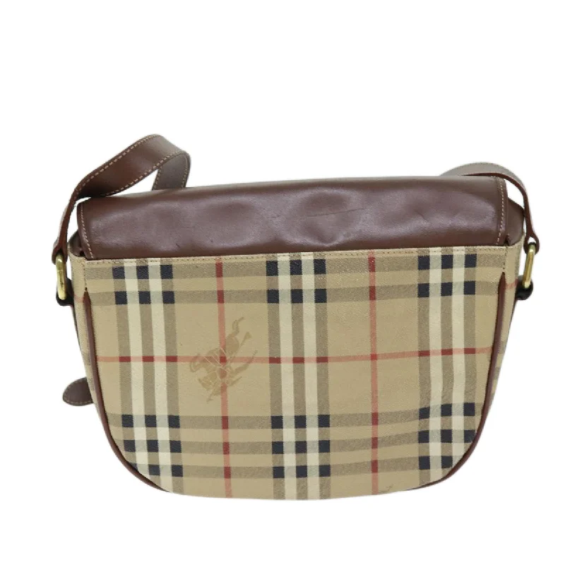 Pattern - Mixing Burberry Bags for a Fashion - Forward LookBURBERRYSs Nova Check Shoulder Bag PVC Leather Beige  74258