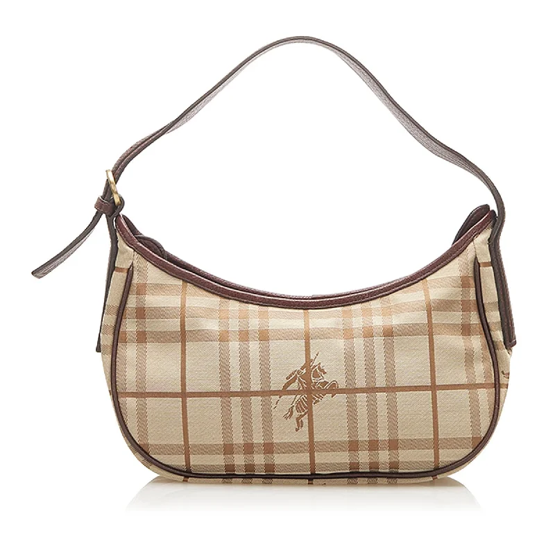 High - Capacity Burberry Duffle Bags for Long TripsBurberry Haymarket Check Canvas Baguette (SHG-16097)