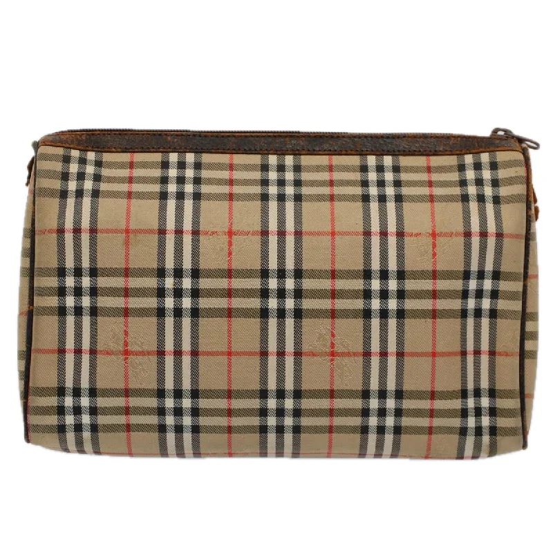 Pet - Friendly Burberry Pet Carrier BagsBURBERRYSs Nova Check Clutch Bag Nylon Canvas Beige  60603