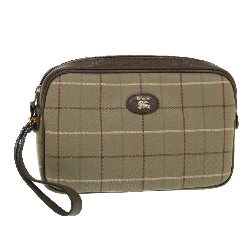 Pet - Friendly Burberry Pet Carrier BagsBURBERRYSs Nova Check Clutch Bag Canvas Leather Brown Auth bs7645