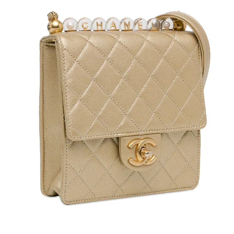 Chanel bags with exclusive seasonal designs and materialsChanel Small Lambskin Chic Pearls Flap (AarASt)