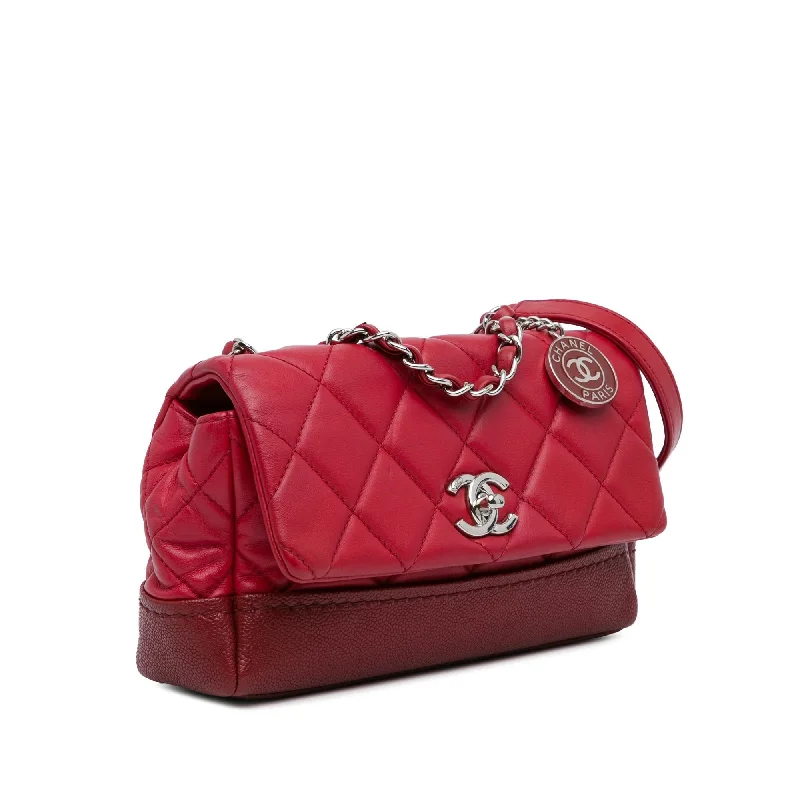 Chanel Luxury Handbag for High - End EventsChanel Small Quilted Lambskin and Caviar Bi Coco Flap (Vfboid)