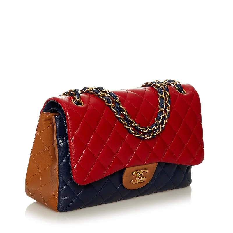 Chanel bags available in bold colors and patternsChanel Tricolor Medium Classic Double Flap bag (B078YB)