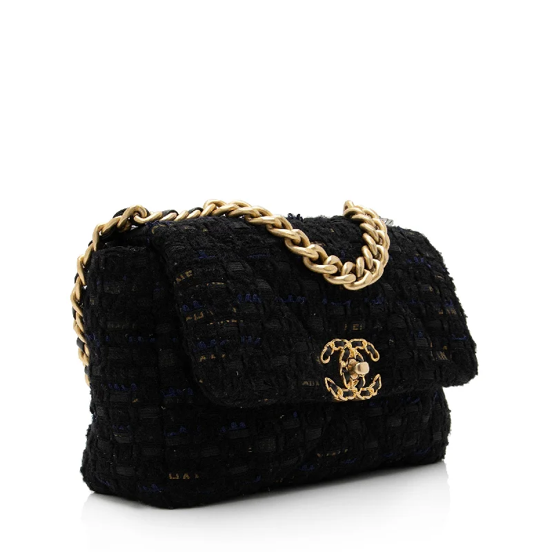 Chanel All - Match Handbag for Versatile StylingChanel Tweed Ribbon 19 Medium Flap Shoulder Bag (xjNEFu)