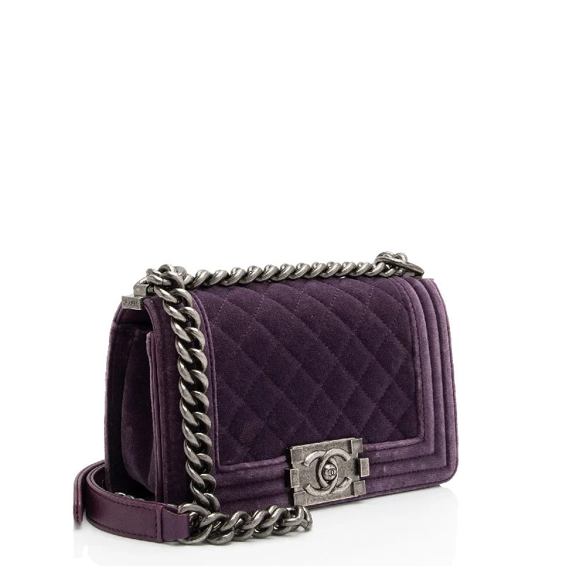 Chanel bags in luxury boutiques worldwideChanel Velvet Small Boy Bag (f64Ll3)