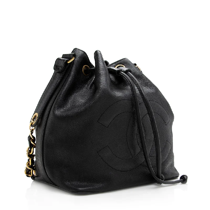 Chanel bags for the minimalist fashionChanel Vintage Caviar Leather Drawstring Shoulder Bag (21297)